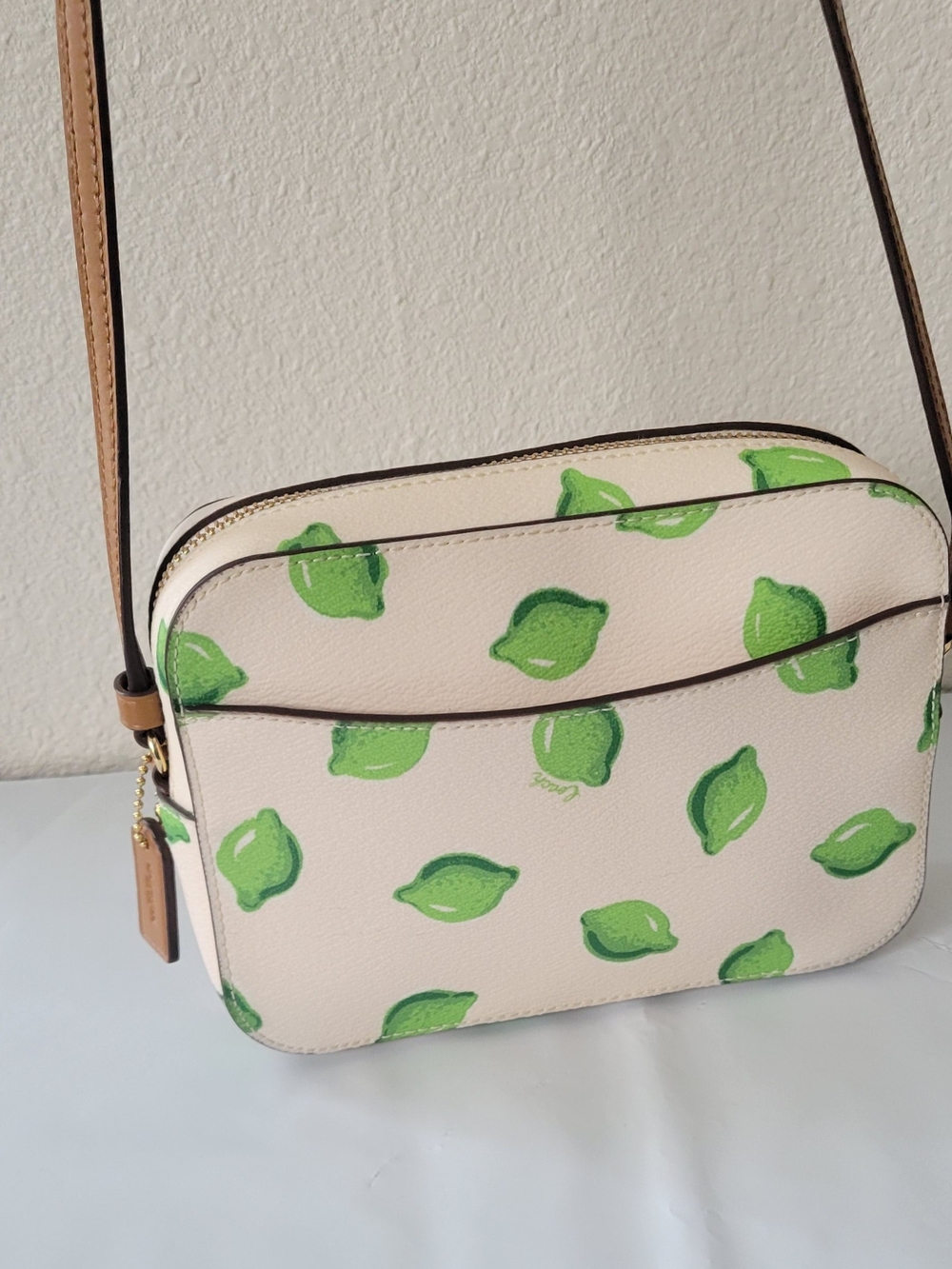 Coach Cream Crossbody Bag with Green Lemon Print - Picture 2 of 5